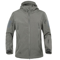 Veste tactique softshell à capuche pour homme, en matériau de qualité supérieure, couleur unie, coupe-vent, résistante à l'eau, multi-poches, pour l'extérieur