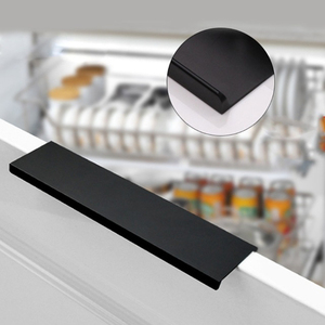 Nhôm Hidden Door Nội Thất Vô Hình Phần Cứng Xử Lý Kéo Lõm Xử Lý Trượt Door Puller Đen/Vàng - Product Image 1