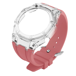 Boîtier de montre en cristal de <span class=keywords><strong>GMA</strong></span>-<span class=keywords><strong>S2100</strong></span> avec kit de mod de bracelet en caoutchouc de silicone transparent pour remplacement de modification <span class=keywords><strong>GMA</strong></span>-<span class=keywords><strong>S2100</strong></span> bracelets de montre - Product Image 1