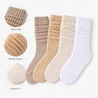 Chaussettes mi-mollet plissées respirantes de haute qualité pour femmes, confortables, unies, décontractées, pour le printemps et l'extérieur