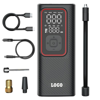 Pompe à air ABS 150 PSI avec logo personnalisé, allume-cigare, recharge USB, gonfleur de pneus rechargeable, compresseur portable, écran LCD