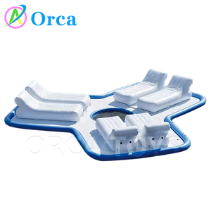 Offre Spéciale pont flottant <span class=keywords><strong>gonflable</strong></span> <span class=keywords><strong>6</strong></span> <span class=keywords><strong>places</strong></span> conception personnalisée point de goutte matériel eau île flottante Portable - Product Image 6