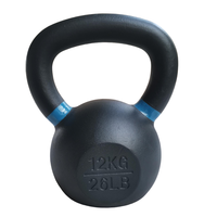 Équipement de gymnastique de musculation Kettlebell en fonte enduite de poudre électrostatique noire de qualité supérieure durable