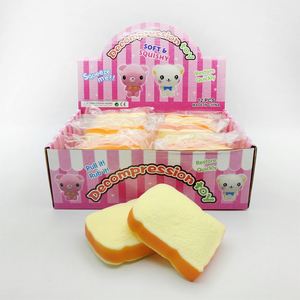 Jouets Squishies Alimentaires : Pain Croustillant, Mochi, Taba Squishy à Remontée Lente, en TPR Souple, Jouets Sensoriels Anti-Stress à Presser, Vente en Gros - Product Image 1