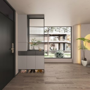 Meuble à chaussures haut de gamme en bois massif français JINGSHUN, rangement d'entrée, fabrication sur mesure, usine professionnelle, livraison gratuite ENF - Product Image 2