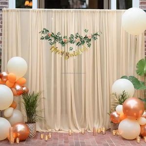 Rideaux de fond de scène de luxe modernes et professionnels, vert double couche, pour arche de mariage, avec support, en soie de lait - Product Image 4