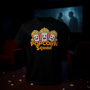 Camiseta Popcorn Squad con diseño de palomitas de maíz, color negro, talla para adulto - Product Image 3