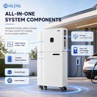 Système de stockage d'énergie solaire empilable OLINK Smart Home ESS 15-45 kWh avec station de recharge pour véhicules électriques intégrée, contrôle de l'énergie domestique sur un seul écran