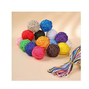 Penjualan langsung pabrik kabel Polipropilena dengan tali, kabel anyaman berongga warna, kotak hadiah kabel crochet pp empat jarum, Portabel