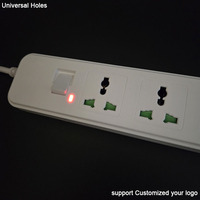 Multiprise 10A 2500W avec indicateurs, interrupteurs, protection enfant, 3 ports USB et 3 prises