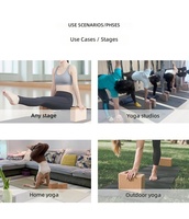 Syntus Kork Yoga Block & Gurt Set 2-teilig Hochdichte Weiche Rutschfeste Yoga-Blöcke 9x6x4 Zoll 8FT Metall D-Ring Gurt für Pilates
