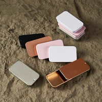 Mini boîte en fer blanc, fournisseur chinois, offre des boîtes métalliques coulissantes blanches/noires à sécurité enfant pour cosmétiques et bonbons, avec pompe