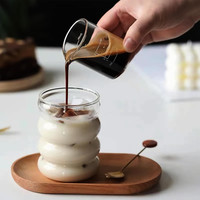 리플 애벌레 유리 컵 독특한 마시는 안경 아이스 커피 냉동 맥주 골지 와인 잔
