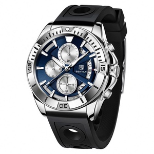 Montre chronographe sportive décontractée pour homme, bracelet en cuir, étanche, montre classique à quartz avec fenêtre de calendrier - Product Image 6