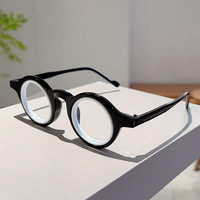 Lunettes Rétro Anti-Lumière Bleue à Monture Ronde pour Hommes et Femmes, Style Vintage Écaille de Tortue, Monture Optique Tendance