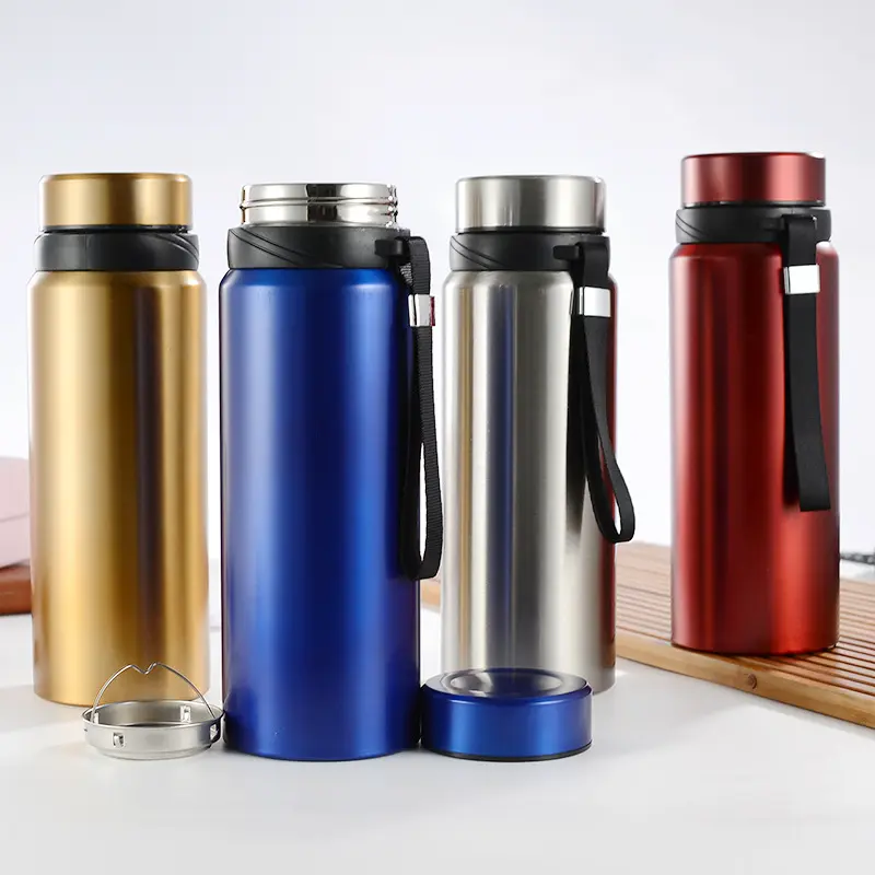 Gold flask Vacuum Sport Double Wall Copper Stainless Steel Thermo Insulated Water Bottles With Custom Logo