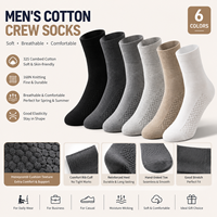 Chaussettes en coton respirant pour hommes avec logo et couleurs personnalisés, coussin en nid d'abeille, tricotées, décontractées, écologiques, fournisseur ODM et OEM