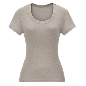 Camiseta sin mangas acanalada de alta elasticidad y ajuste ceñido para mujer, con cuello en U, sexy, de color liso, ideal como capa base. - Product Image 1
