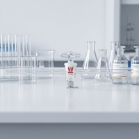 Robinet de laboratoire en verre borosilicate transparent résistant aux produits chimiques, avec bouchon en verre, sur mesure, OEM, CS Labglass