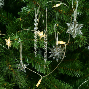 Adornos Navideños Colgantes de Acrílico Transparente con Forma de Copo de Nieve para Decoración de Árboles de Navidad, Artículos para Fiestas de Invierno y Año Nuevo - Product Image 6