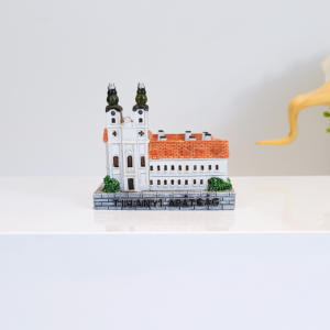 Collection d'ornements souvenirs en résine 3D personnalisés : <span class=keywords><strong>Cathédrale</strong></span> de Cagliari, Bastione di San Remy, Abbaye de Tihany, Tour de Kizkulesi, Monument - Product Image 4