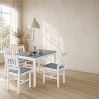 Ensemble de table à manger en bois avec 2 chaises, plateau en marbre, pieds en métal blanc pour un usage domestique
