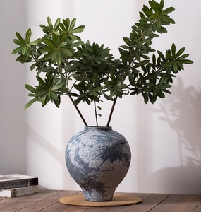 Chinese Style Antiqued Ceramic <b>Vase</b> <b>Set</b> Rustic Moonscape with Vintage Flower Pattern Glazed and Matt for Home Decor - Product Image 4