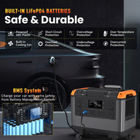 Générateur 3000W, Powerstation 2688Wh, générateur solaire portable, charge rapide PD, station d'alimentation avec poignée de transport et roues
