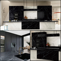 Prix de gros Dalles de marbre Nero Black Marquina pour carrelage de sol Plan de travail de cuisine Panneau mural Escalier en marbre Meubles de maison