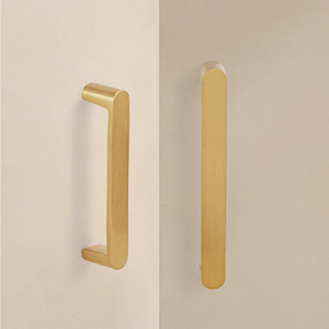 DOOROOM H59 Messing Gepolijste Afwerking Kastdeurgrepen Minimalistische Massieve Ladegrepen voor Badkamermeubel 2 Sets MOQ - Product Image 3