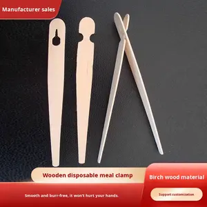 คลิปหนีบตะเกียบไม้แบบใช้แล้วทิ้ง NEWELL ดีไซน์ทันสมัย สำหรับ<span class=keywords><strong>ซูชิ</strong></span> ขนมอบ อาหาร บรรจุภัณฑ์หลากหลาย สามารถพิมพ์โลโก้ได้ - Product Image 2