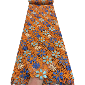 Telas de encaje de guipur africanas NI.AI de alta calidad, tela de encaje nigeriana para material de costura de bodas. - Product Image 6