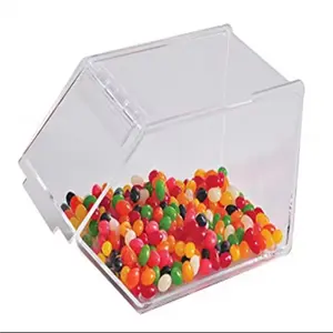 أكريليك مخصص صغير يمكن رصه فوق بعضه على شكل مكعب صندوق حلوى رقيق من الأكريليك عرض مربع للمتاجر والسوبر ماركت