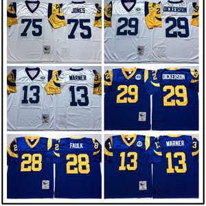 เสื้อฟุตบอลลอสแอนเจลิส แรมส์ วอร์เนอร์ 13 สีขาว แบบย้อนยุค ปักลาย NFL ชุดกีฬาผู้ชาย - Product Image 4