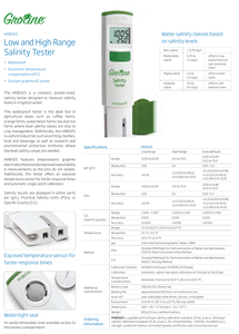 HANNA 98325 جهاز اختبار ملوحة مقاومة للماء لقياس الملوحة حتى hiana <span class=keywords><strong>Ppt</strong></span> - Product Image 3