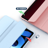 Étui de protection pour tablette avec support à trois volets et protection anti-chute pour iPad 10.2 Pro 11 Air4 TPU+Cuir
