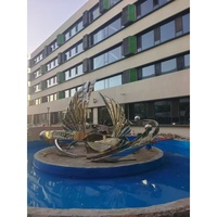 Sculpture abstraite en acier inoxydable de haute qualité pour l'extérieur, statue d'art métallique moderne pour jardin public, artisanat métallique abstrait