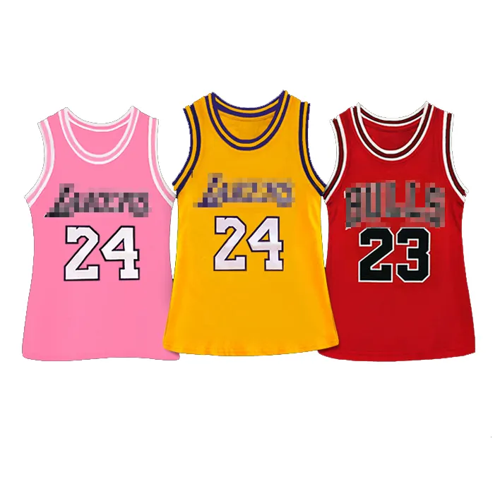 cotton 1 piece mom and me kids outfits custom basketball uniform women girls 24 jersey dress romper