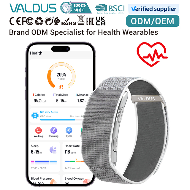 VALDUS 2026 OEM/ODM Custom Logo ECG Health Screenless Smart Bracelet Low MOQ VITRO Fitness Tracker Heart Rate Smart Band Watch