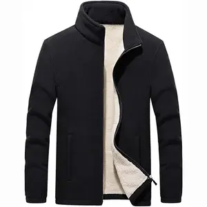 Men Stand Collar Polar Fleece Jacket warm fur lined Winter Warm Coat Travel Casual Jackets for Male