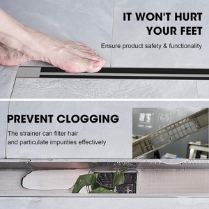 Chất lượng cao thép không gỉ 304/316L tuyến tính tắm thoát nước sàn hiện đại Slim hẹp thiết kế cho bồn tắm và khách sạn - Product Image 4