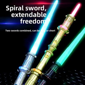 Épée <span class=keywords><strong>laser</strong></span> télescopique lumineuse 2-en-1, jouet lumineux, <span class=keywords><strong>sabre</strong></span> <span class=keywords><strong>laser</strong></span> coloré avec effets sonores et optiques, épée télescopique spirale - Product Image 2