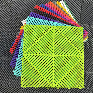 Thiết kế chống trượt lồng vào nhau gạch lát sàn nhà để xe | sàn mô-đun nặng để rửa xe, sử dụng thương mại bền - Product Image 1