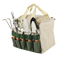 Ensemble d'outils de jardinage Vertak 7 pièces avec manches en bois, kit d'outils de jardin avec sac et tabouret pliable