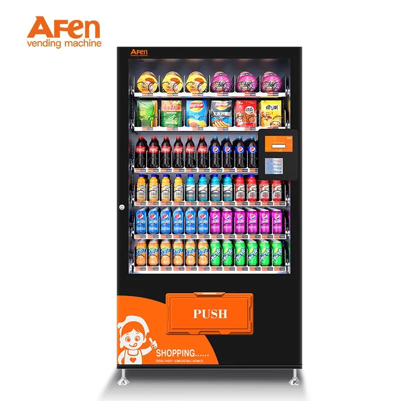 AFEN新製品冷却機能スリムサイズ自動販売機コンボドリンクとスナック自動販売機オフィスまたはキャンパス用