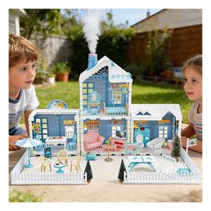 Casa de Muñecas de Fantasía para Niños con Dormitorio, Cocina, Baño, Balcón, Muebles, Juego de Imitación, Regalo de Juguete para Niños - Product Image 4