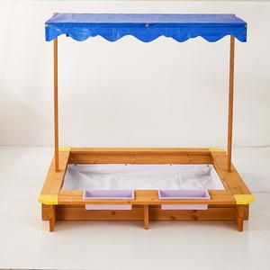 Bac à sable en bois pour enfants avec auvent, bacs de rangement et bâche de sol intégrée. Parfait pour jouer dans le jardin. - Product Image 6