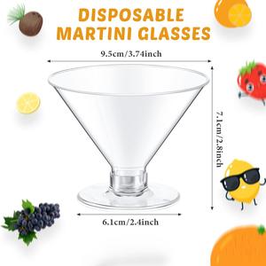 Verres <span class=keywords><strong>à</strong></span> martini <span class=keywords><strong>en</strong></span> <span class=keywords><strong>plastique</strong></span> de 5 oz, paroi simple, incassables, mini verres <span class=keywords><strong>à</strong></span> martini <span class=keywords><strong>en</strong></span> <span class=keywords><strong>plastique</strong></span> rigide, gobelets de fête et verres <span class=keywords><strong>à</strong></span> parfait pour dessert - Product Image 2