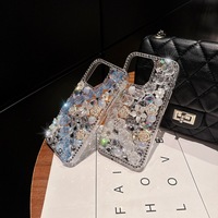 Étui de téléphone portable de luxe Full Diamond Rose Flower pour Iphone 17 Pro Max 16 Pro Max