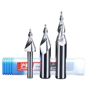 HUHAO spiral engraving letter router bit acrylic milling cutter tungsten steel acrylic engraving router bits for mini letters